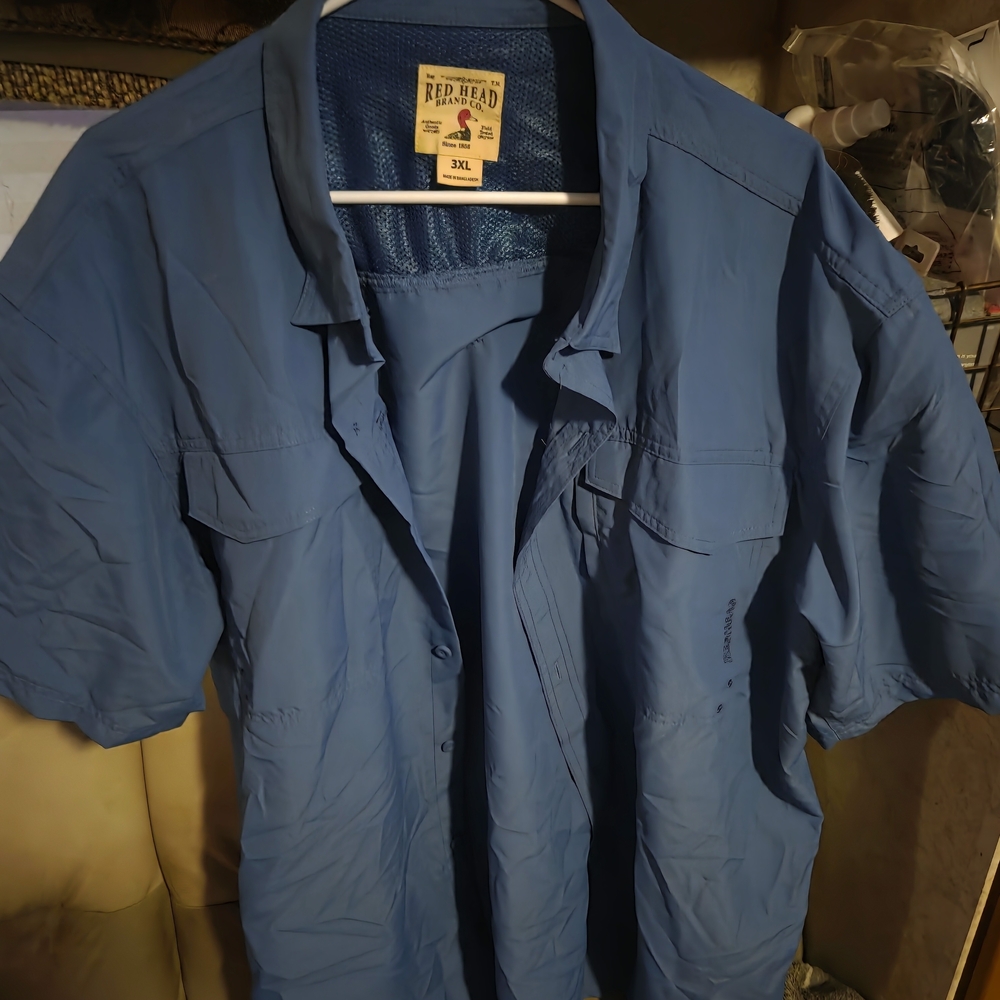 RedHead Men's Casual Blue Button Down Shirt